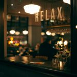 person sitting inside restaurant